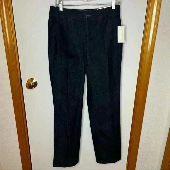 Christopher Banks Denim Trouser Jeans Women 4 Dark Wash Classic Fit Straight NWT - Picture 1 of 9